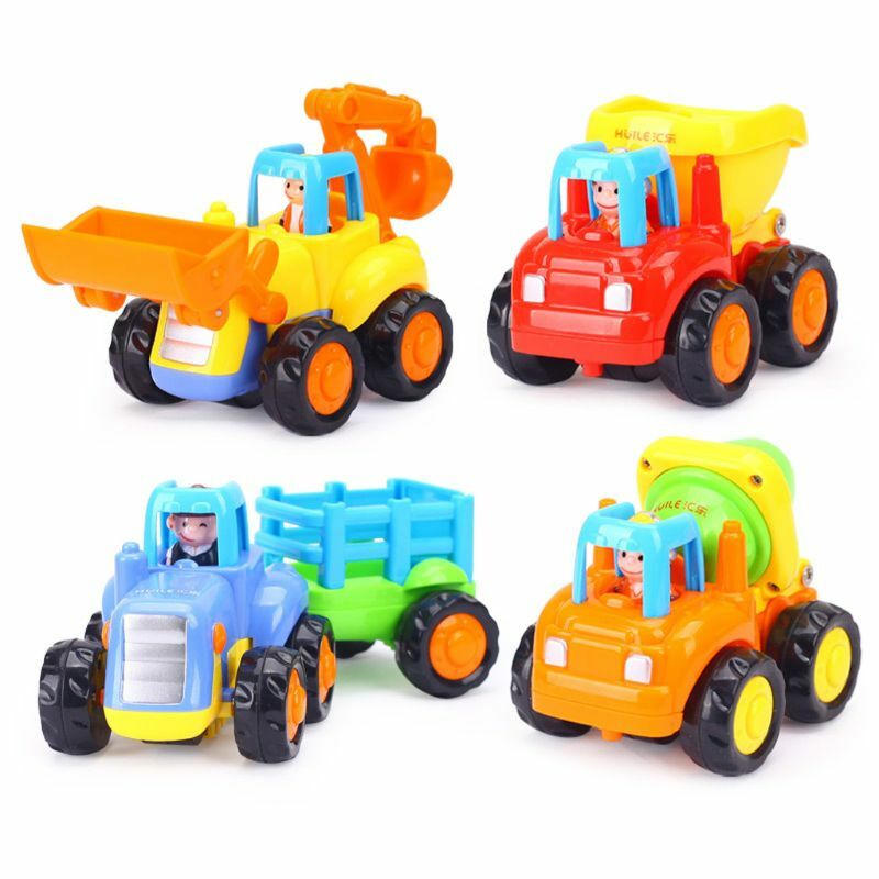 سيارات البناء للأطفال بعمر 2 و 3 سنوات ، ألعاب كرتونية سميكة للأطفال الصغار