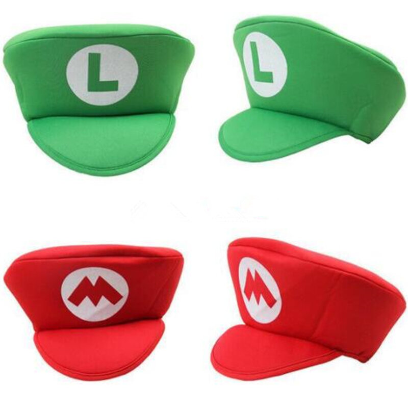 الكبار الاطفال لعبة سوبر لويجي بورس تأثيري القبعات قبعة حمراء خضراء