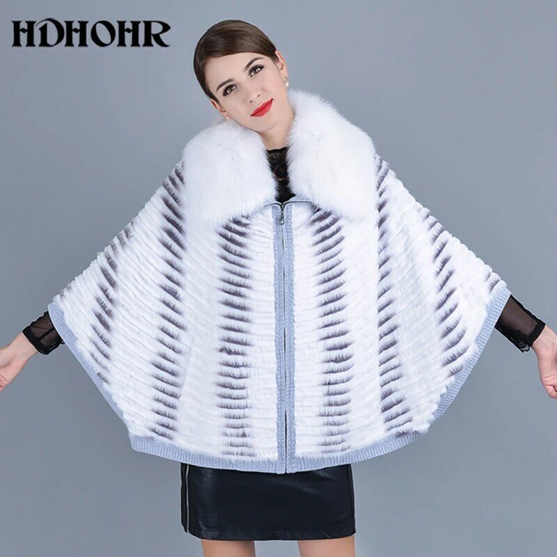 HDHOHR-معطف فرو المنك الحقيقي للنساء ، معاطف المنك الطبيعية المخملية ، كم Batwing ، جاكيتات فرو الثعلب الحقيقي ، معاطف الشتاء الدافئة ، جديد ،