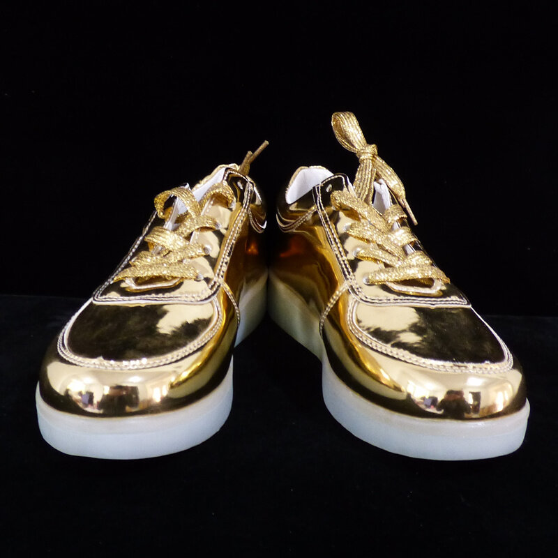 7ipupas جديد الأطفال Led أحذية رياضية USB شحن الاطفال LED مضيئة الذهب أحذية الفتيان الفتيات من الملونة وامض تضيء أحذية رياضية