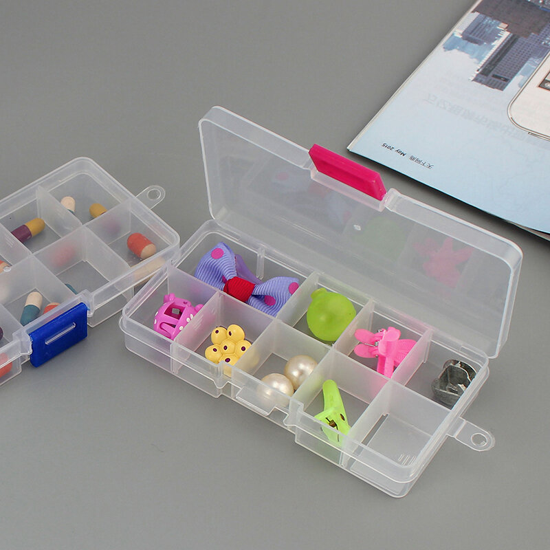 جديد 10 فتحات الخلايا الملونة المحمولة مجوهرات صندوق تخزين العدة حاوية حلقة أجزاء الإلكترونية المسمار الخرز المنظم البلاستيك