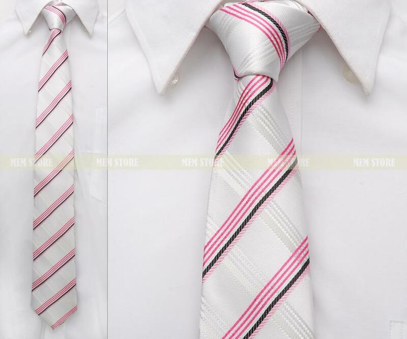 الأبيض الساخن الوردي المشارب الاختيار 100% المنسوجة الحرير 1200 غرز 2.8 "(7 سنتيمتر) برقبة الزفاف حزب التعادل GT014