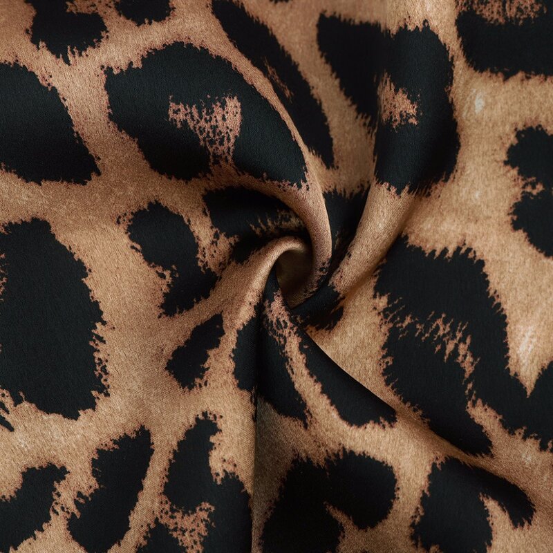 SINFEEL-بلوزة مثيرة برقبة على شكل v وأكمام طويلة للنساء ، بلوزة غير رسمية بطبعة جلد الفهد