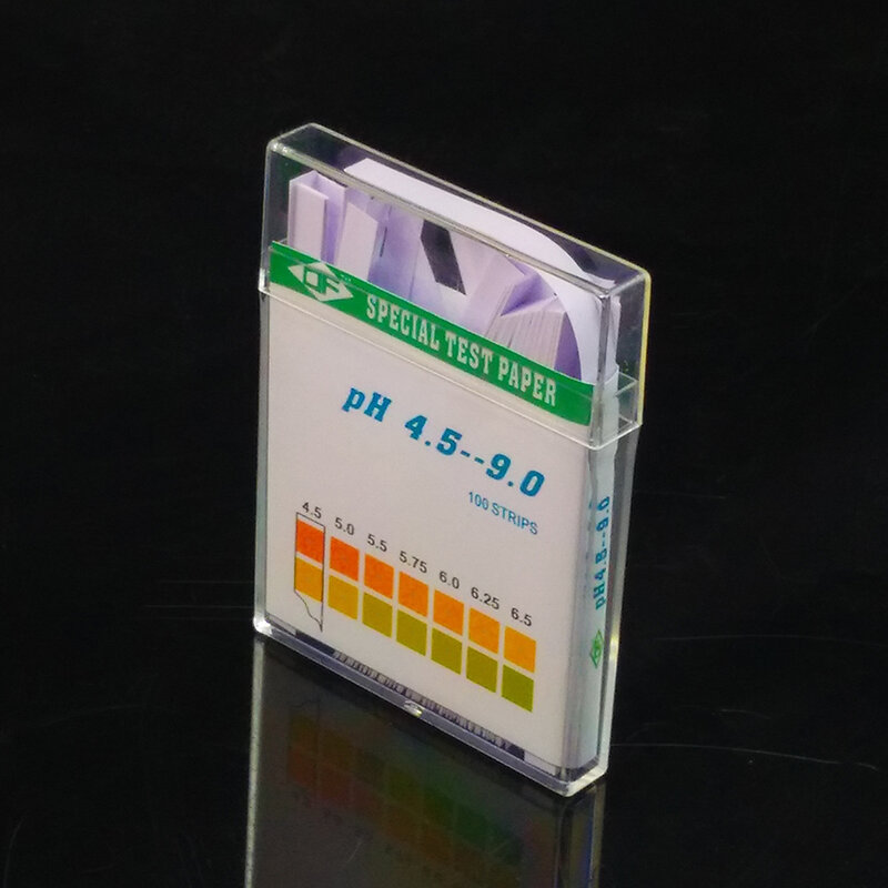 شرائط اختبار pH ، تطبيق عالمي (pH 4.5-9) ، 1 عبوة من 100 شريط