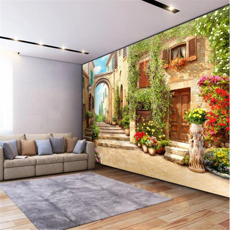 Beibehang-ورق حائط ثلاثي الأبعاد مخصص ، جداريات ثلاثية الأبعاد ، منظر الشارع ، غرفة معيشة ، غرفة نوم ، ورق حائط