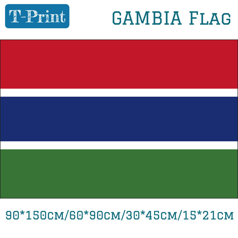 غامبيا العلم الوطني 90*150 سنتيمتر/60*90 سنتيمتر/30*45 سنتيمتر علم سيارة 15*21 سنتيمتر 3x5ft لافتات