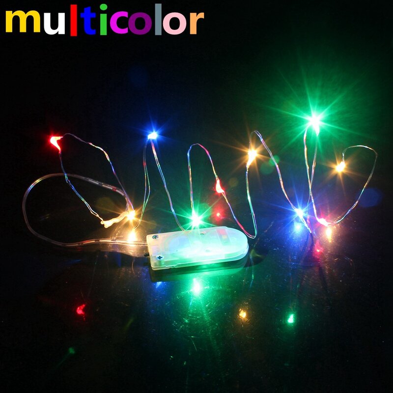 10 قطعة أسلاك النحاس الجنية مصابيح تدار ببطارية LED سلسلة أضواء حفل زفاف ديكور داخلي لعيد الميلاد جارلاند أضواء
