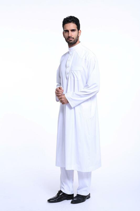 قفطان الرجال السعودية مسلم اللباس 2 قطعة العباءة مجموعة Thoub الثوب الرسمي اللباس Dishdasha Jubah القفطان الملابس الإسلامية الشرق الأوسط