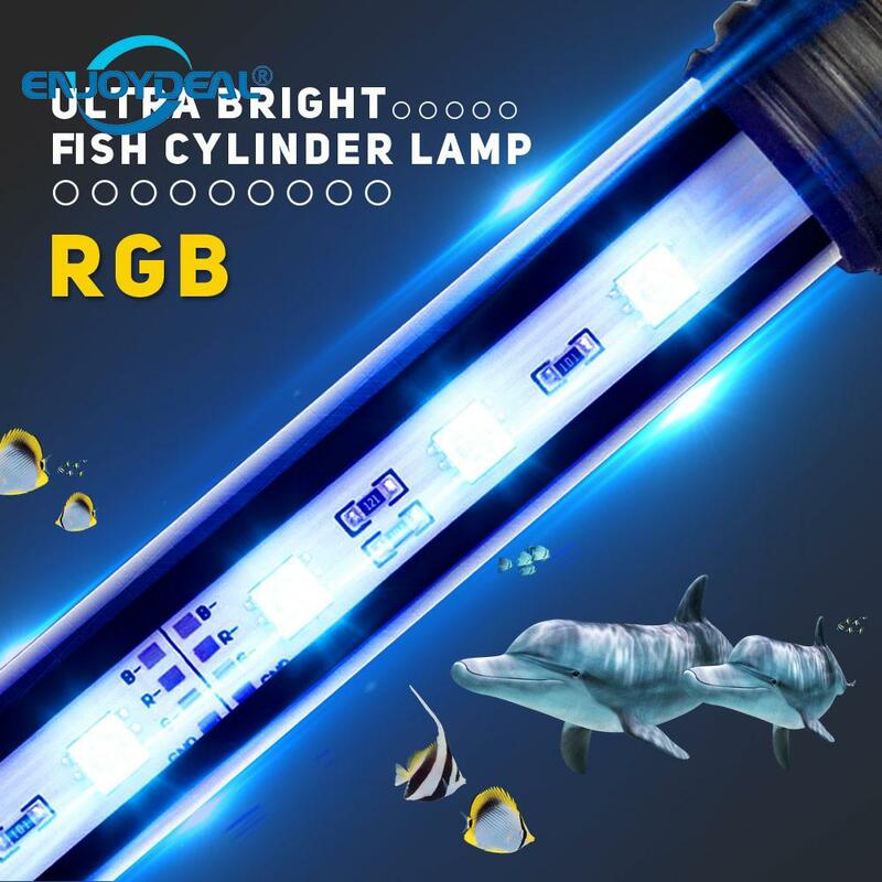 RGB حوض للأسماك خزان LED أنبوب مصباح ، لمبات الإضاءة الغاطسة ، الإضاءة مع جهاز التحكم عن بعد اللاسلكية ، 5050 مصلحة الارصاد الجوية ، الاتحاد الأوروبي ، الولايات المتحدة التوصيل