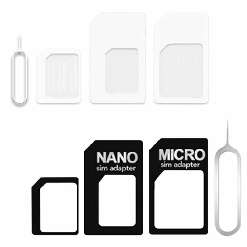 نانوسيم كارد إلى مايكرو القياسية محول محول للهاتف سيم بطاقة محول تحويل الهواتف العالمية نانو سيم 4 في 1