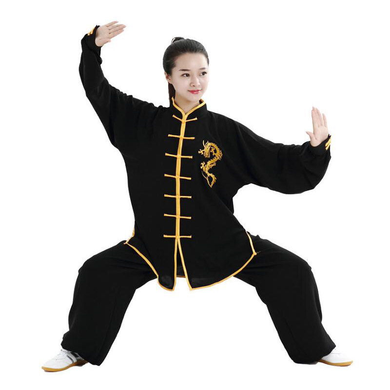 زي فنون الدفاع عن النفس بدلة الكونغ فو بأكمام طويلة ملابس تاي تشي الشعبية الصينية التقليدية Taiji في الهواء الطلق المشي الصباحية