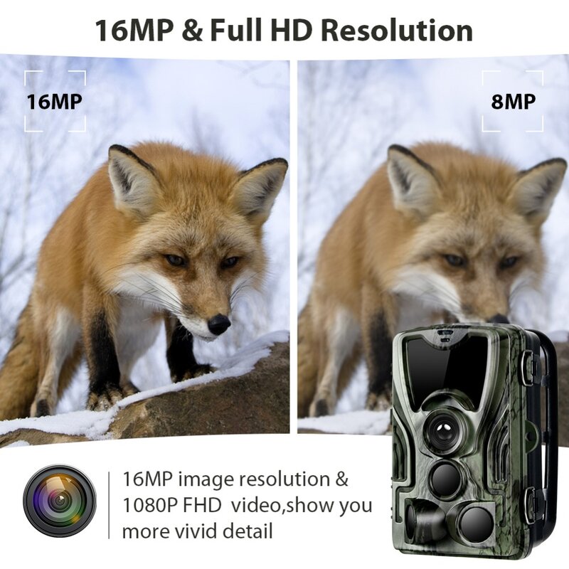 كاميرا درب الصيد مع بطارية ليثيوم 5000Mah 16MP HC801ALI 1080P IP65 مصيدة صور مقاومة للمياه 0.3s المراقبة البرية