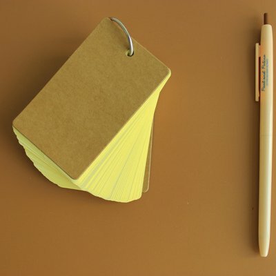 حلقة بطاقات فلاش قابلة للطي ، 50 صفحة بيضاء غير مسطرة ، 2 حزمة (صفراء)
