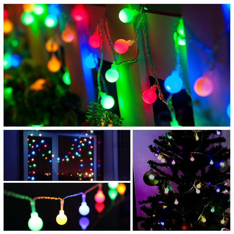 220 فولت السنة الجديدة عيد الميلاد ضوء 10 متر 100LED حليبي الكرة LED الجنية سلسلة ضوء حديقة داخلية وخارجية ، حفلة ، مصابيح عطلات الزفاف