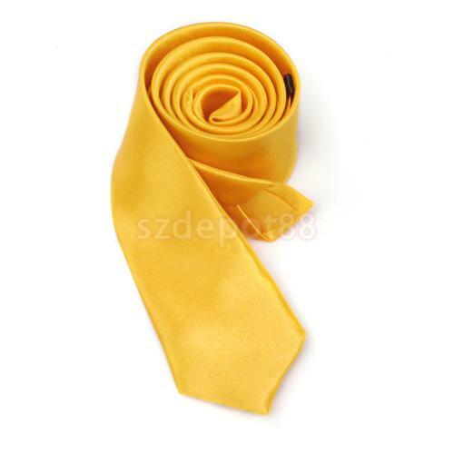 للجنسين ربطة عنق عادية نحيل ضيق رابطة عنق-صلب ذهبي أصفر