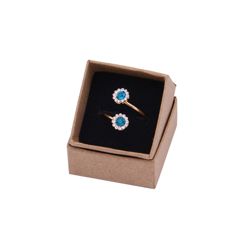 صندوق خاتم كرافت 4 × 4 × 3 سنتيمتر ، 24 قطعة ، صندوق هدايا/قلادة ، منظم مجوهرات عالي الجودة ، تغليف ورقي ، إسفنجة سوداء