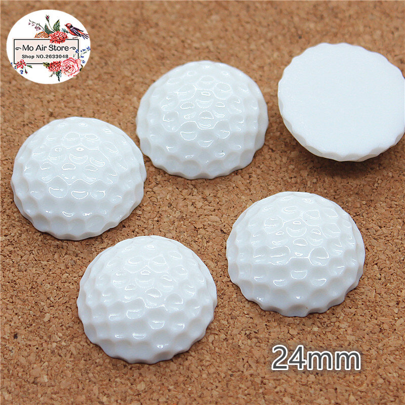 10 قطعة الراتنج golfball الرياضة شقة عودة كابوشون إمدادات الفن الديكور الحرفية Charm بها بنفسك 24 مللي متر