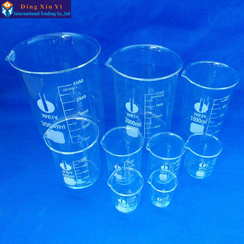 (12 أجزاء/وحدة) كأس الزجاج 150 مللي ، لوازم المختبر ، كوب المختبر ، كوب ذات نوعية جيدة ، مادة البورون عالية