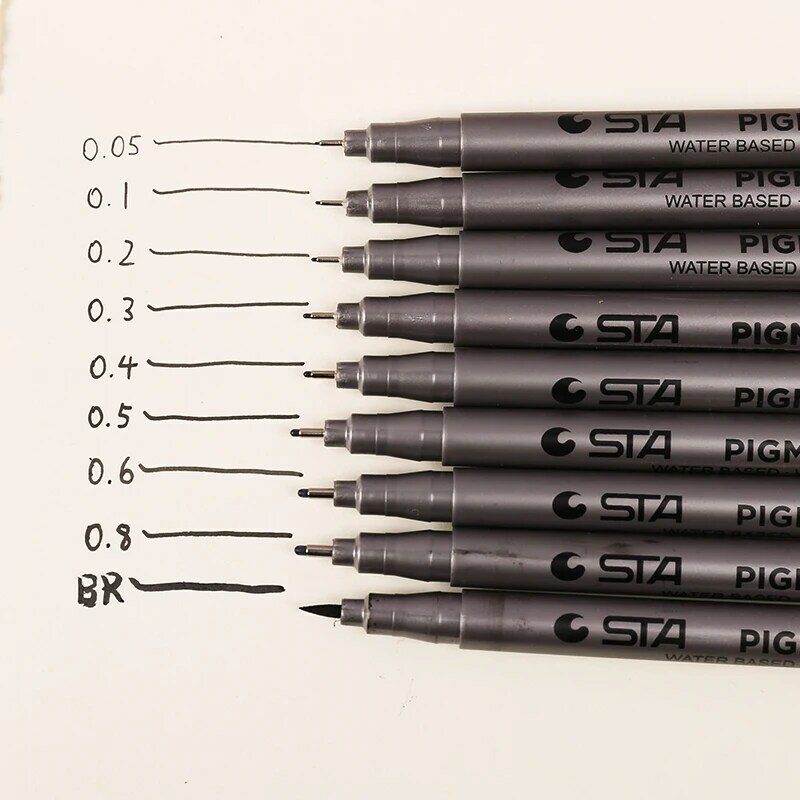 9 قطعة/الوحدة STA رسم أقلام المياه القائمة هلام القلم و فرشاة ل رسم رسم رسم الكرتون بطانة اللوازم المدرسية FB986