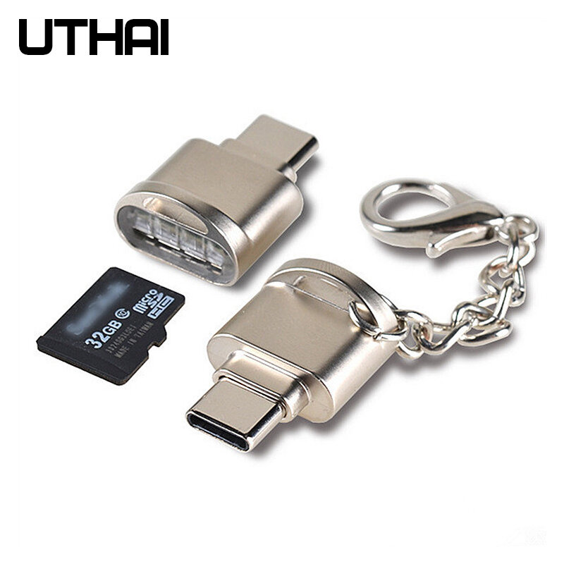 Uالتايلاندية C09 Mini نوع C USB3.1 مايكرو قارئ البطاقات SD TF بطاقة الذاكرة محول للحاسوب النقال أو الهاتف الذكي مع USB c واجهة U القرص