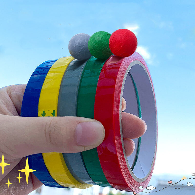 10 قطعة 1.2 سنتيمتر x 30 متر Diang الملونة الشريط لزجة الكرة الشريط متعة DIY بها بنفسك مكافحة الإجهاد المخلص ضد الإجهاد لعبة للأطفال