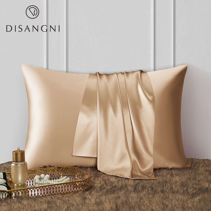 Disangni-المخدة 100% التوت الحرير الطبيعي 22 مومي ، على الوجهين الحرير الخالص ، تصميم سستة غير مرئية ، 1 قطعة