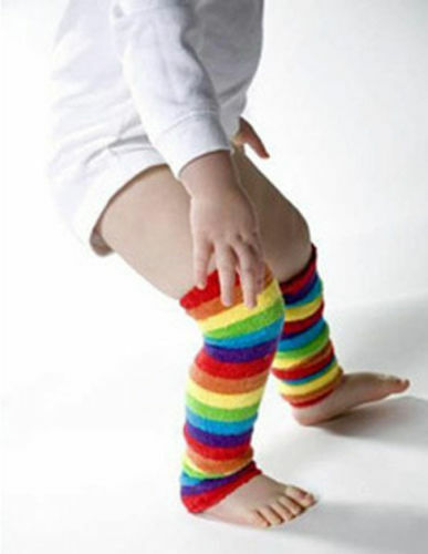 Pudcoco-تدفئة الساق للأطفال من invierno ، طماق قطنية عالية الجودة للأطفال ، وسادات ركبة بألوان قوس قزح
