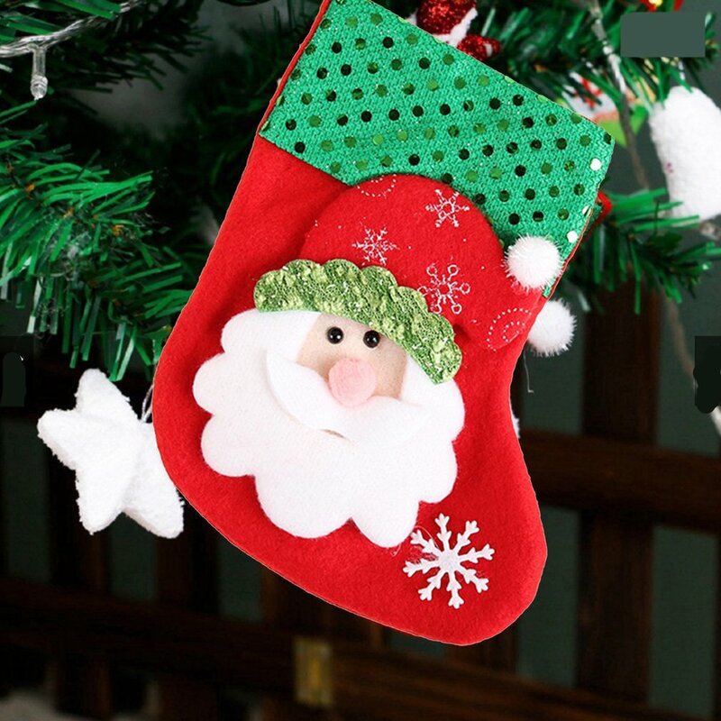 السنة الجديدة عيد الميلاد تخزين كيس هدية عيد الميلاد الحلوى حقيبة جميلة زينة عيد الميلاد حجم صغير جورب المنزل شجرة تزيين عيد الميلاد