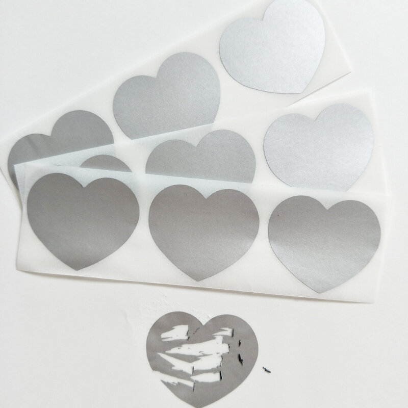 ملصق خدش على شكل قلب ، 50 قطعة ، 30 × 35 مللي متر ، 4 ألوان ، غطاء رمز سري ، لعبة منزلية ، بطاقة رسائل زفاف