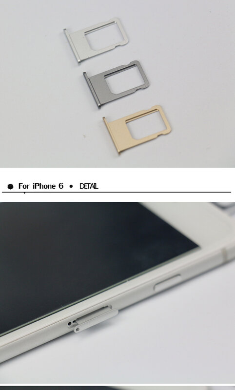 آيفون 6 بطاقة Sim صينية مايكرو SD حامل فتحة بطاقة Sim صينية آيفون 6 Plus مع فتح مجاني إخراج دبوس مفتاح