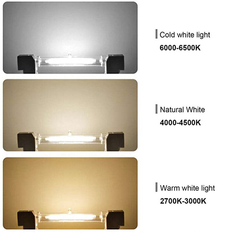 عالية الطاقة LED R7s COB أنبوب زجاجي 78 مللي متر 118 مللي متر J78 J118 مصباح COB لمبة AC110V 120V 130V 220V 230V 240V المنزل استبدال مصباح هالوجين