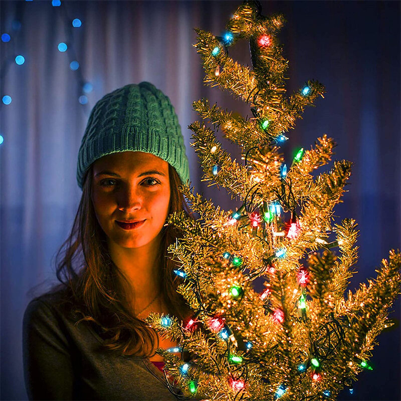 شمعة ليد في ضوء عيد الميلاد ، مصابيح خارجية ، خيط جارلاند ، ديكور حفلة عيد ميلاد صغير ، Fairy, من من من من من LED