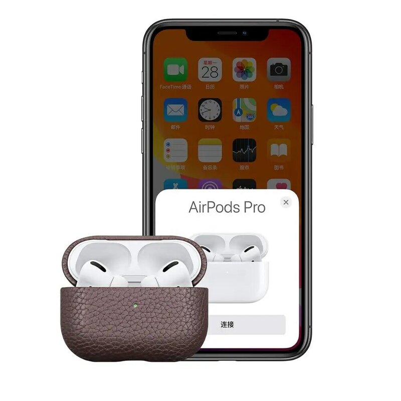 حافظة جلدية أصلية مخصصة لسماعات Apple AirPods Pro ، جراب airpod 1 2 ، صندوق سماعة بلوتوث لاسلكي
