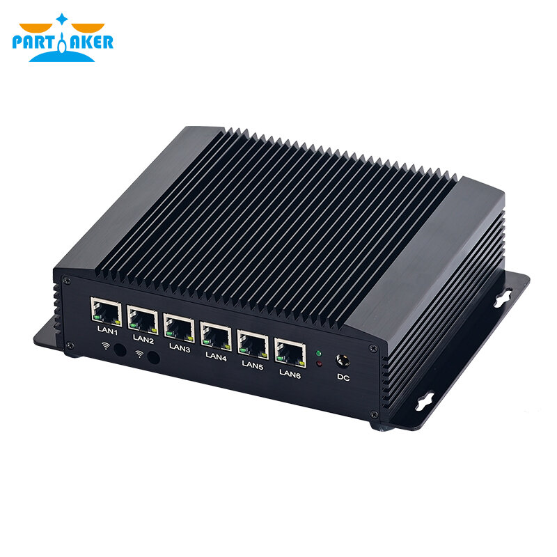 إنتل i5 8260U i3 8140U 5205U 6x 2.5GbE i225 LAN الصناعية بدون مروحة جهاز كمبيوتر صغير pfSense جدار الحماية دعم AES-NI