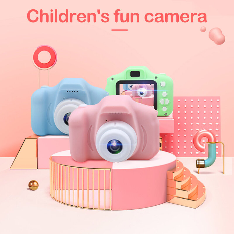 كاميرا رقمية صغيرة قابلة لإعادة الشحن HD 1080P 2 بوصة للأطفال ، ألعاب كاميرا كرتونية لطيفة ، ملحقات صور خارجية ، هدية عيد ميلاد للأطفال