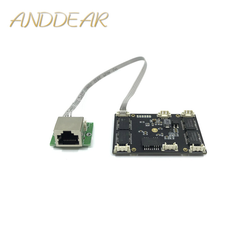 ANDDEAR-مفتاح شبكة إيثرنت صناعي غير مُدارة ، 5 منافذ ، 10/100M ، 12 فولت ، نموذج pcba