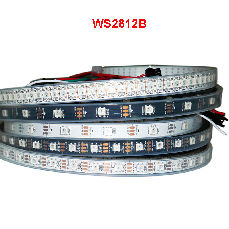 شريط إضاءة led ذكي ، 1 م/2 م/3 م/4 م/5 م WS2812B بكسل ، 30/60/144 بكسل/أضواء/م ؛ WS2812 IC;IP30/IP65/IP67 ، شريط مصباح led DC5V