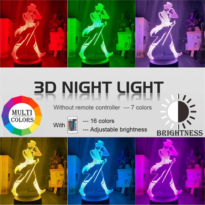 ثلاثية الأبعاد Led جوني ووكر الحفاظ على المشي ضوء الليل لشريط غرفة الديكور الإضاءة Usb بطارية تعمل بالطاقة ضوء الليل الجدول الملونة