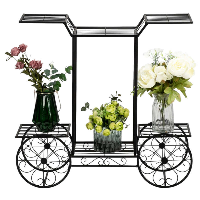 Artisasset-حامل نباتات على شكل سيارة ، 6 ، أسود ، مكتب ، حامل زهور للحديقة