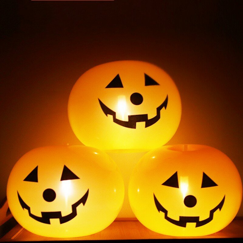 5 مجموعة/20 قطع الكرتون مصغرة هالوين بالونات اليقطين مع أضواء سريعة لعبة قابلة للنفخ هالوين زينة للمنزل في الهواء الطلق