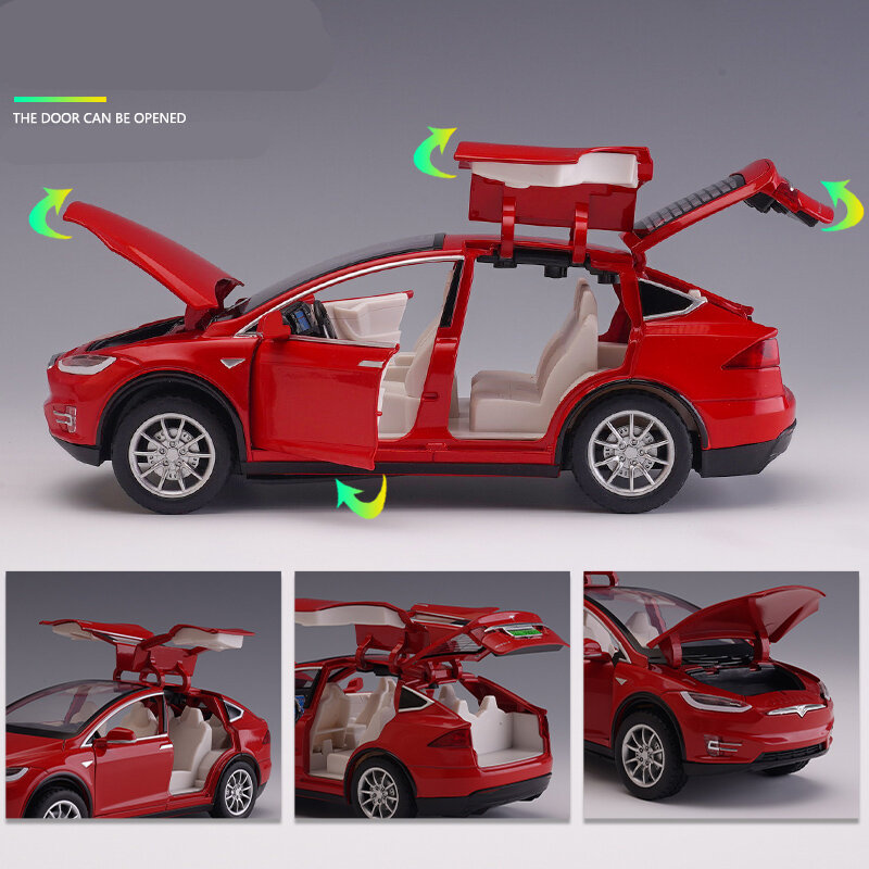 نموذج سيارة من السبائك مقاس 1:32 طراز X موديل S لعبة تحاكي المعادن سيارة طراز سيارات مجموعة إضاءة صوتية هدية للأطفال
