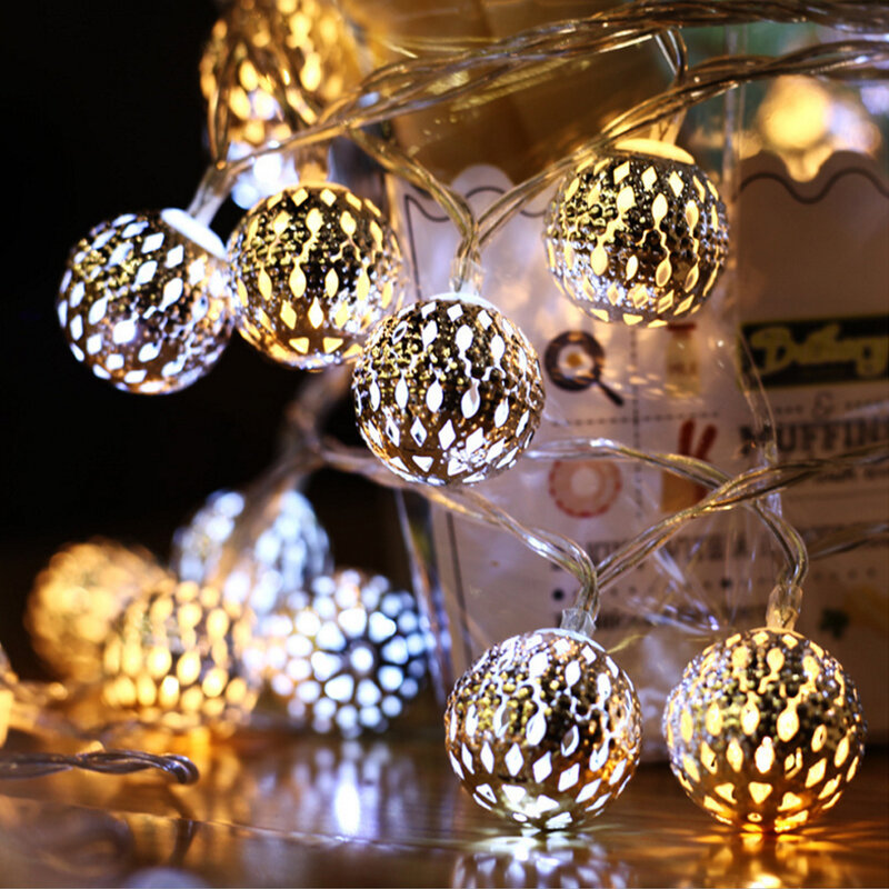 الكرة LED ضوء سلسلة 3m 6m الجنية مصابيح تدار ببطارية عيد الميلاد الطوق نوم المنزل عطلة الزفاف حزب خيط مزخرف