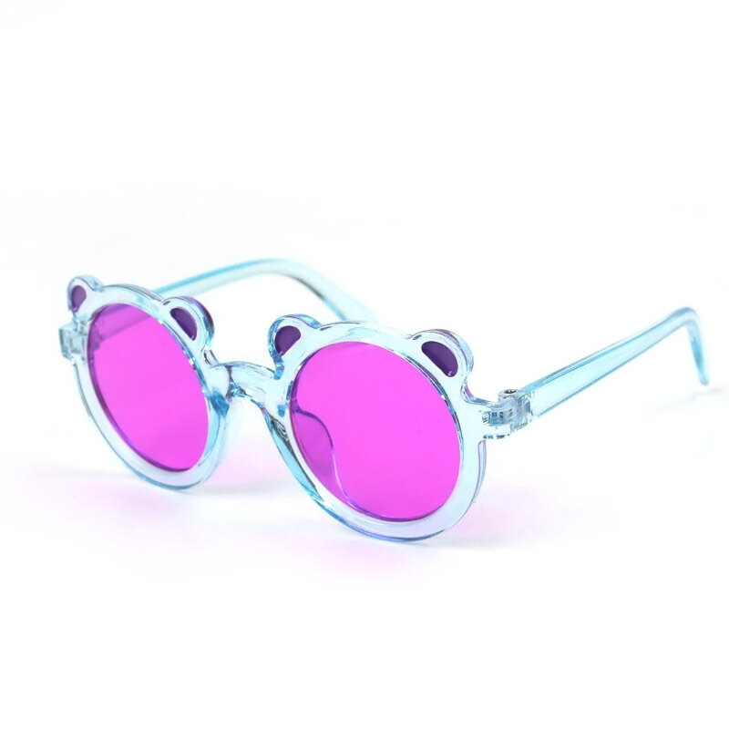 جديد الاطفال النظارات الشمسية الكرتون الدب شكل الإطار الفتيات الأطفال نظارات شمسية مستديرة الشارع فاز طفل الفتيان النظارات UV400 نظارات