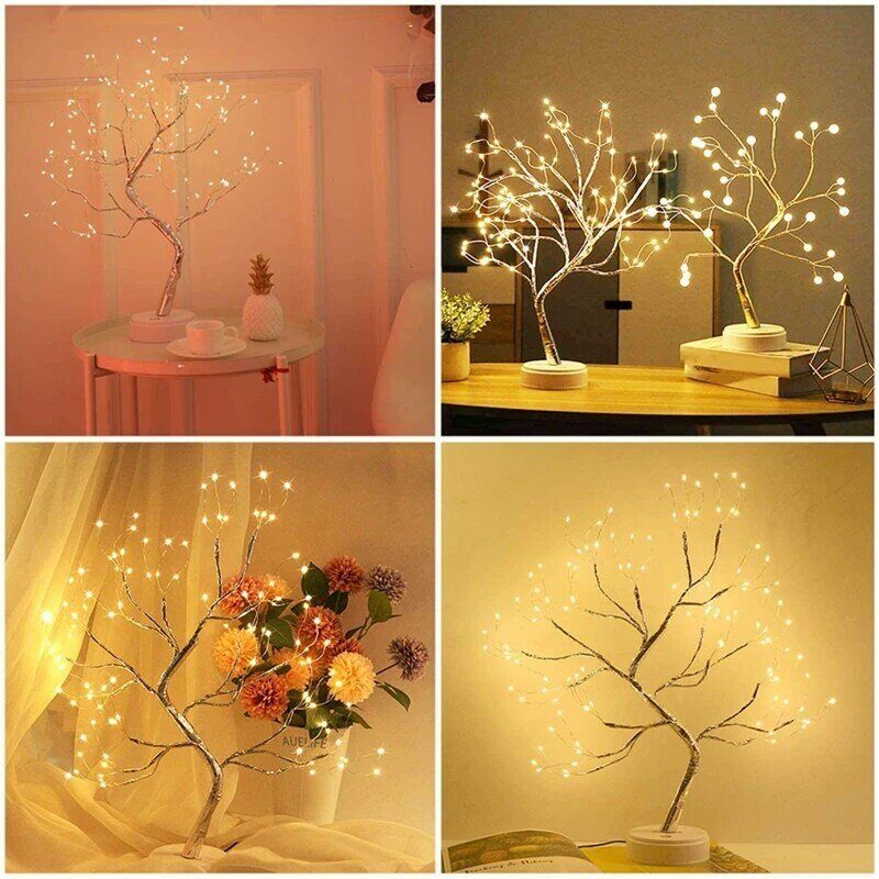 إكليل إضاءة LED صغير لشجرة عيد الميلاد ، مصباح ليلي من الأسلاك النحاسية ، ديكور غرفة نوم الأطفال ، إضاءة خرافية ، إضاءة عطلة