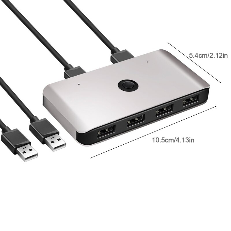 محول مفتاح USB من Rocketek محول مفاتيح كفم 2 قطعة مشاركة 4 أجهزة USB USB 2.0 3.0 محور صندوق طرفي زر واحد