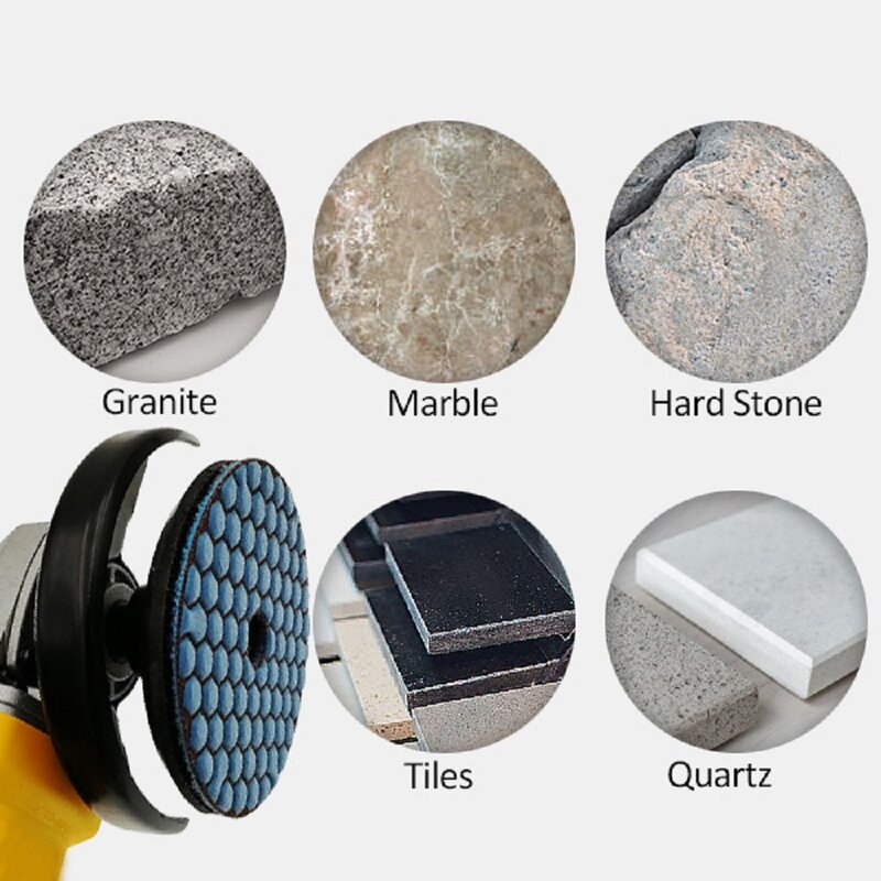 SHDIATOOL-الماس الراتنج السندات لوحة تلميع الجافة ، حجر الرخام الجرانيت ، مرنة الرملي الملمع القرص ، 4 "، 100 مللي متر ، حصى ، #100 ، 6 قطعة