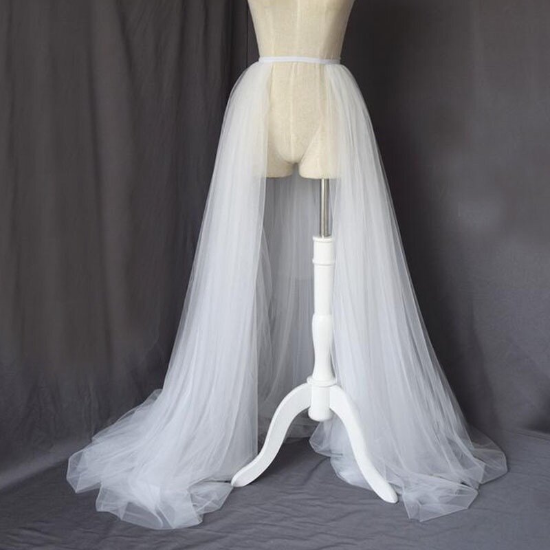 TOPQUEEN فستان زفاف ثوب نسائي قابل للإزالة شريط مرن 3 طبقات نصف طول فستان الزفاف ثوب نسائي الزفاف ذيل ثوب نسائي 106