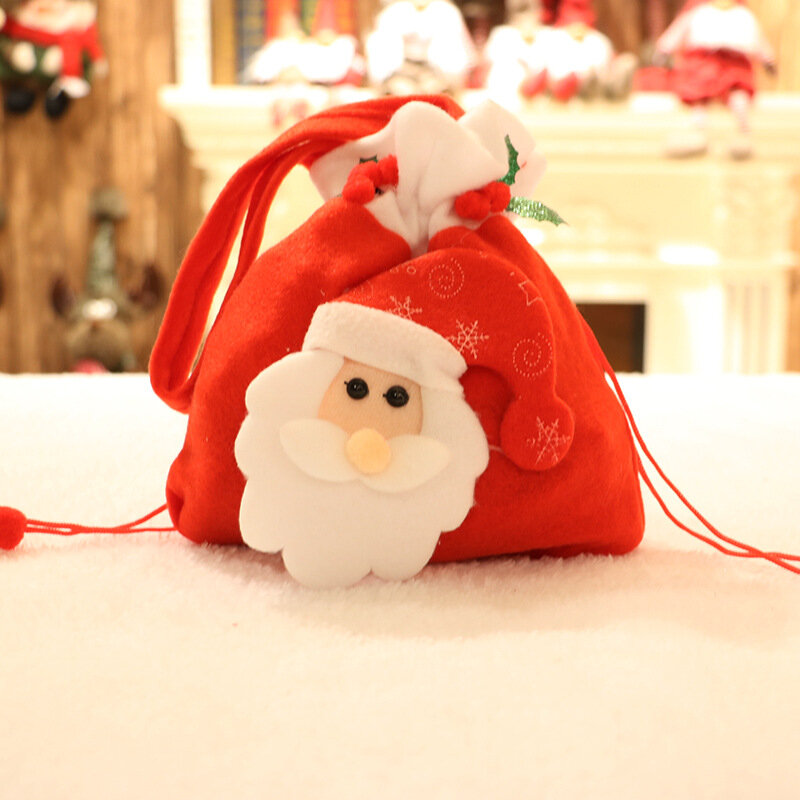 الإبداعية حقائب هدية عيد الميلاد برباط الحقيبة كيس الحلوى سانتا كيس عيد الميلاد تخزين حقيبة حمل أكياس جودي لطيف التفاف هدية عيد الميلاد