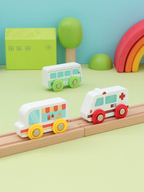 خشبية سكة حديدية ديكاست سيارة لعب الطائرات مسار القطار الخشبي اللعب السكك الحديدية محاكاة الجمود سيارة لعبة تعليمية للأطفال