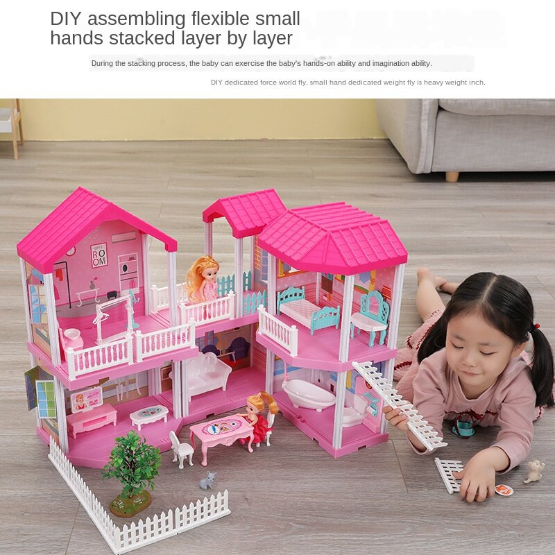 منزل اللعب ، مجموعة قلعة الأميرة ، نموذج بيت الدمى ، فيلا ، للأطفال ، هدية عيد ميلاد